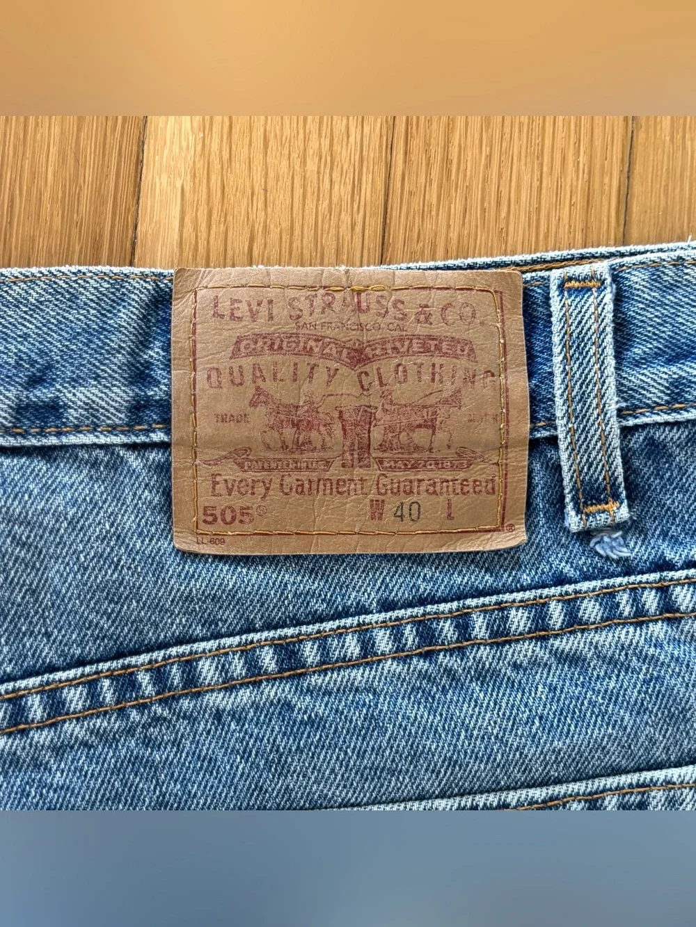 Vintage Levi’s 505 Denim Jorts Mens 40 Made In USA Y2K Distressed Jean Shorts